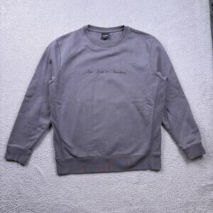 New York Or Nowhere NYON Sweatshirt Mens L Gray Crewneck Pullover Heavyweight